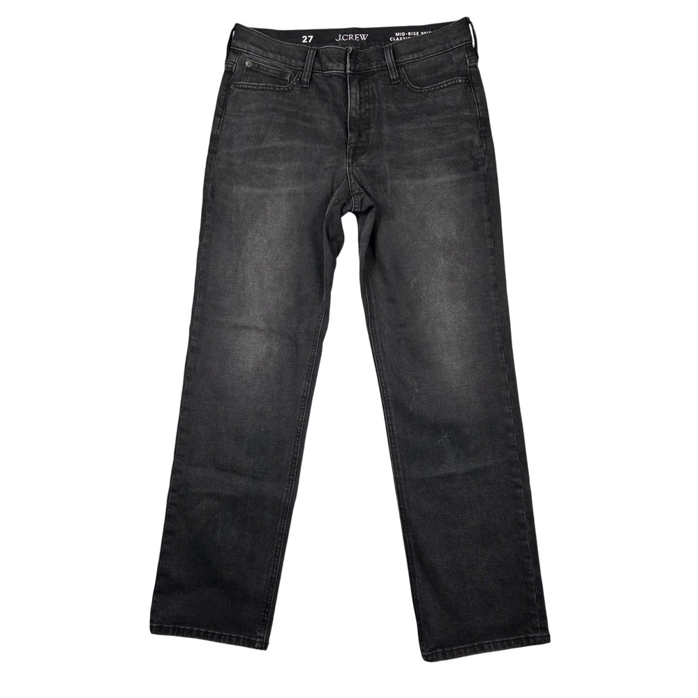 J.Crew Jeans Women 27 Black Excellent Mid-Rise 90's Classic Straight Denim